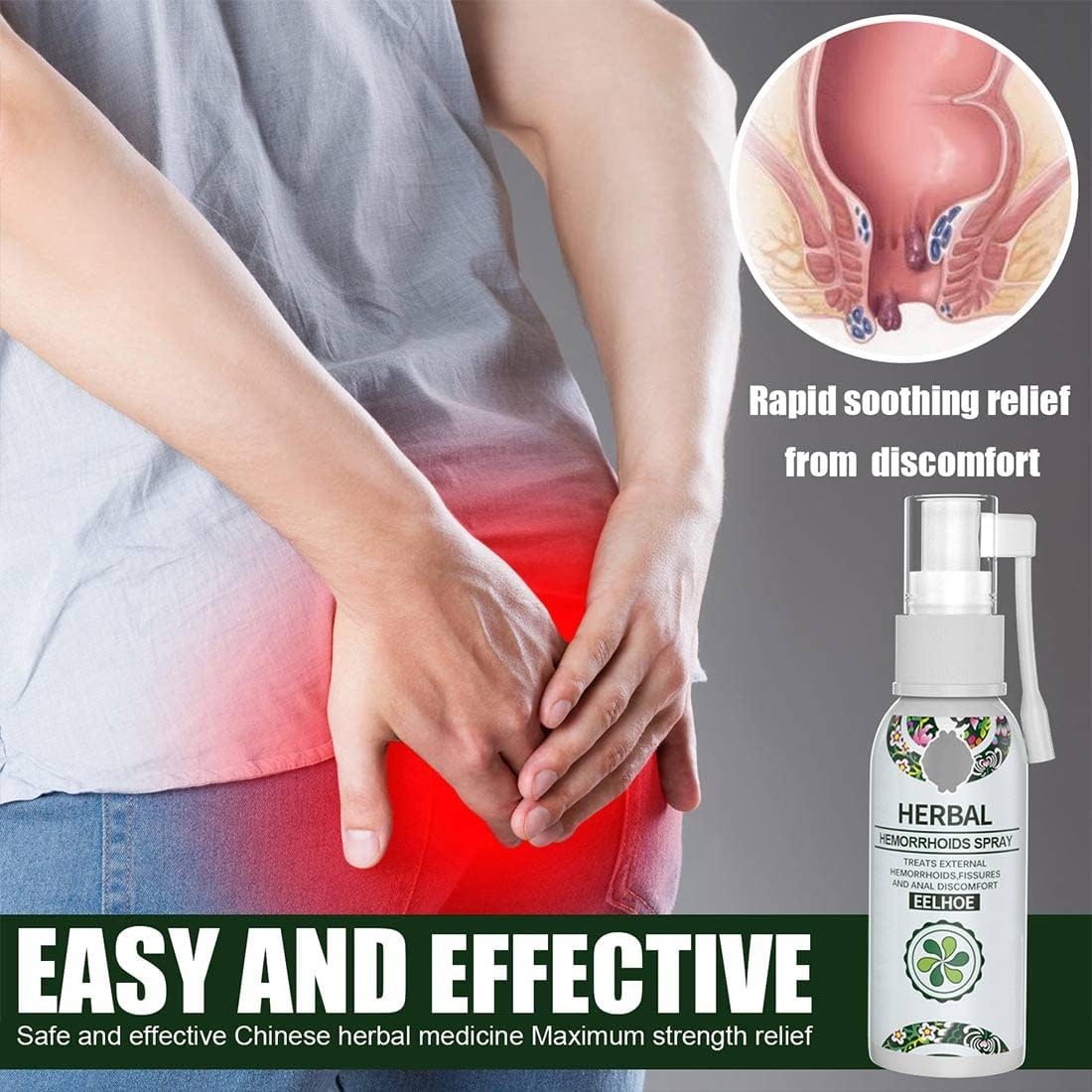Hemorrhoid Relief Spray – Treatment for Swelling, Itching & Discomfort Support