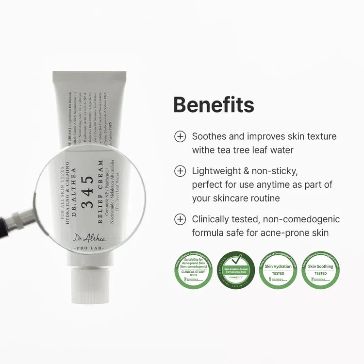 Dr. Althea 345 Relief Cream 50ml | Soothing & Repair Moisturizer for Sensitive Skin
