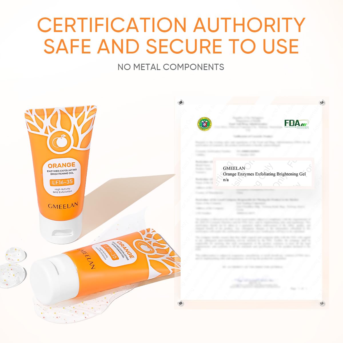 Orange Whitening Exfoliating Brightening Gel – Deep Cleansing Face Scrub