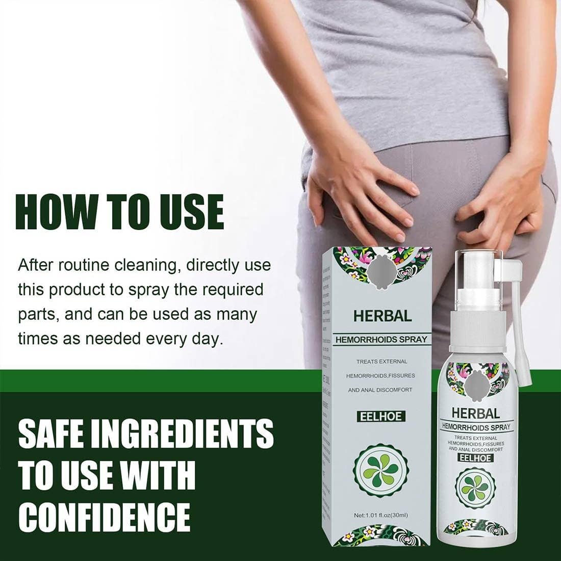 Hemorrhoid Relief Spray – Treatment for Swelling, Itching & Discomfort Support