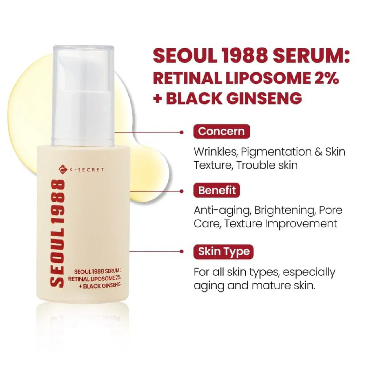 K-SECRET SEOUL 1988 Retinal Serum - Korean Skincare Serum