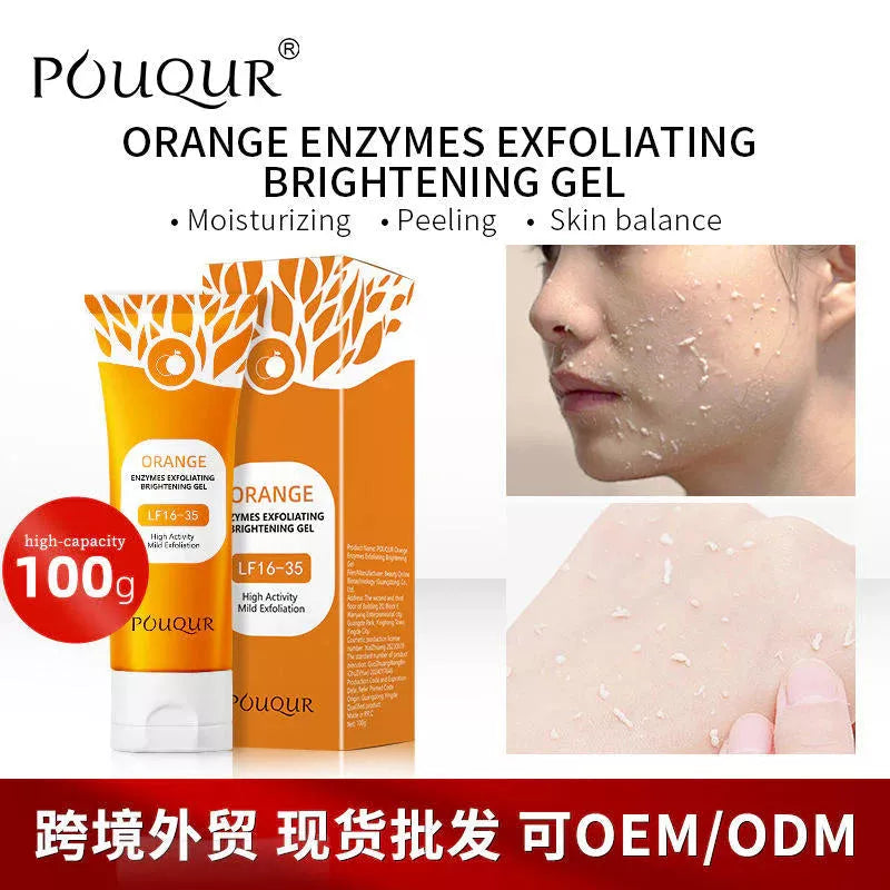 Orange Whitening Exfoliating Brightening Gel – Deep Cleansing Face Scrub