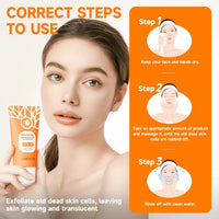 Orange Whitening Exfoliating Brightening Gel – Deep Cleansing Face Scrub